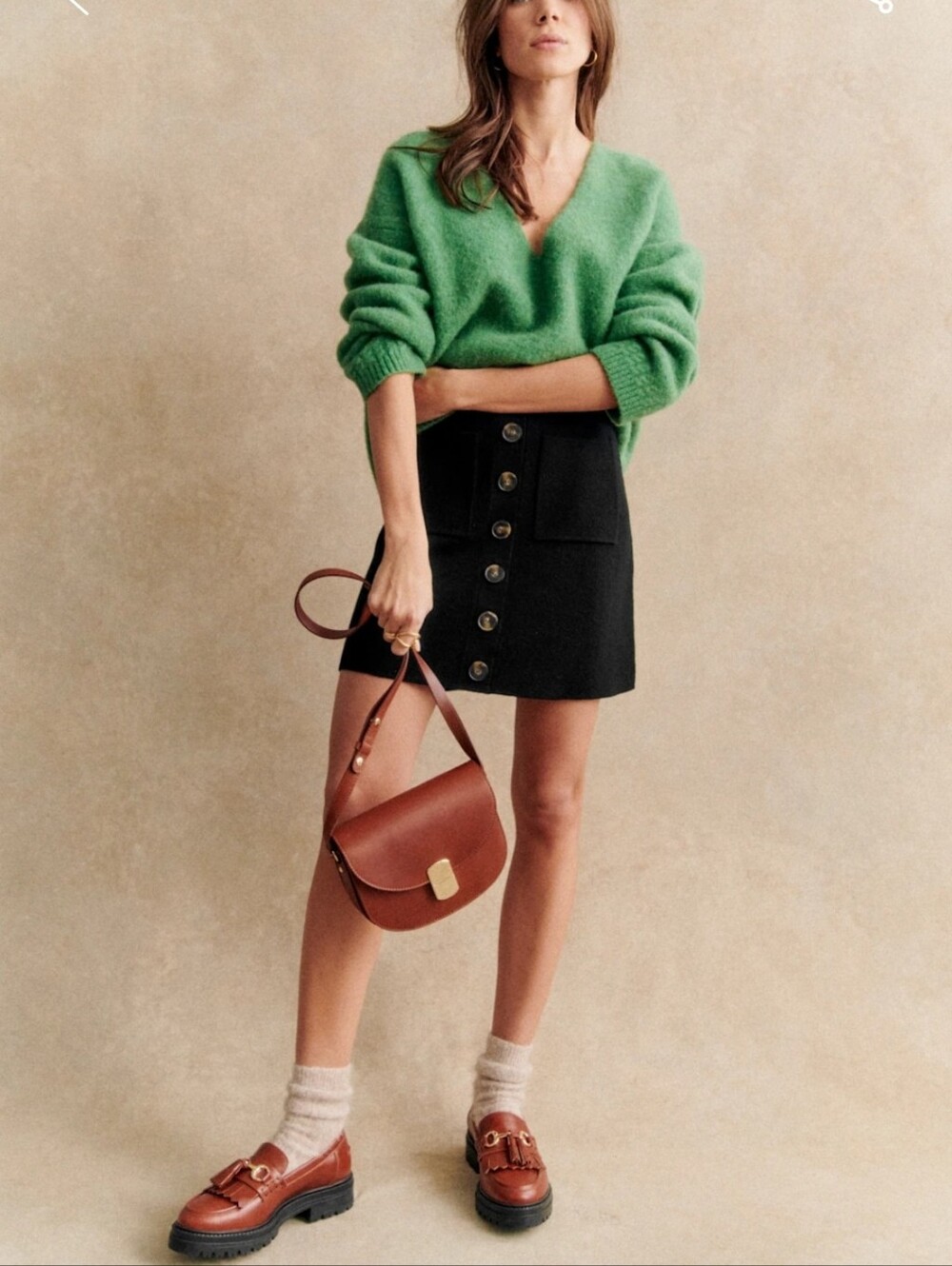 NWT Sezane Wool Mini Skirt M